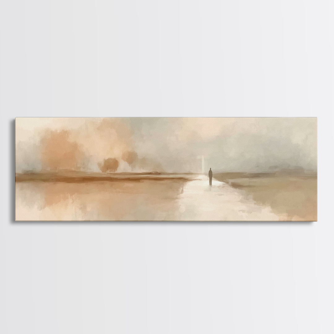 Desert Dawn Grace – Framed Canvas Print – Christian Art Canvas – Panoramic Painting – Christian Wall Art – Subtle Christian Art – Jesus Pai