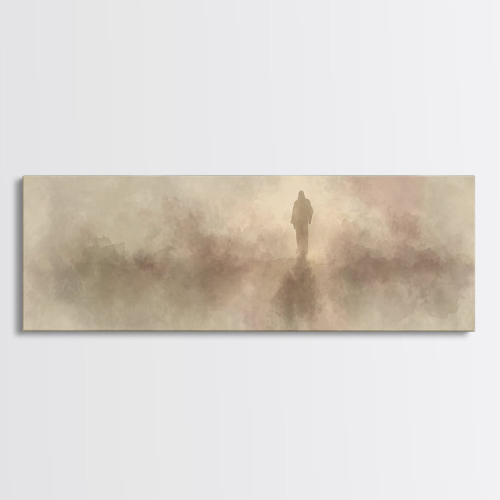 Valley Of Peace | Framed Canvas Print | Christian Art Canvas | Panoramic Wall Art | Christian Christmas Art | Jesus Painting | Christian De