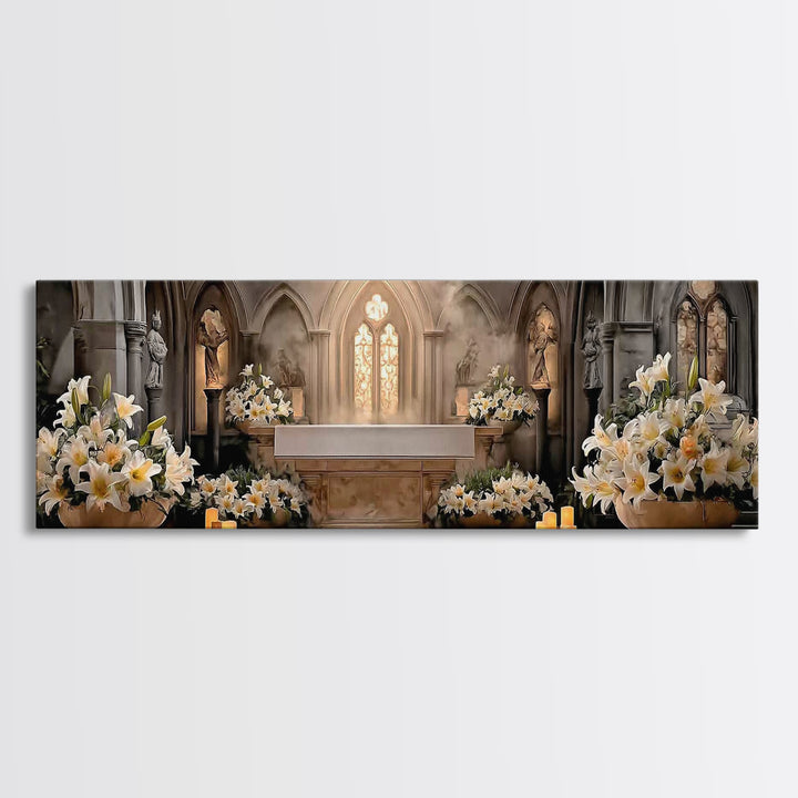 Holy Morning Light – Framed Canvas Print – Extra Wide Art – Christian Art – Christian Wall Art – Christian Christmas Art – Christian Art Ca