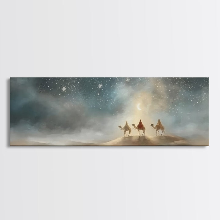 Guided By Heaven | Framed Canvas Print | Panoramic Wall Art | Christian Art Canvas | Christmas Wall Art | Christian Christmas Art | Christi