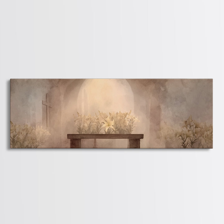Cathedral Grace, Framed Canvas Print, Panoramic Wall Art, Christian Art, Christian Art Canvas, Christmas Art Prints, Christian Christmas Ar