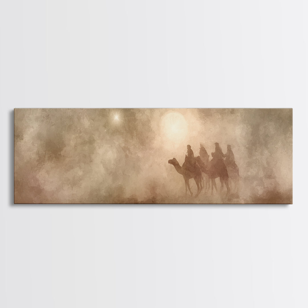 The Guiding Star – Framed Canvas Print – Panoramic Art – Christian Wall Art – Christmas Art – Christian Christmas Art – Christian Art Canva