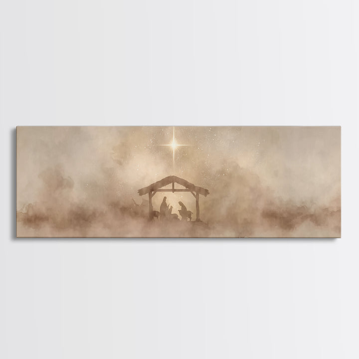 Star Of Mercy – Framed Canvas Print – Panoramic Print – Christmas Art – Christian Art Canvas – Christian Decorations – Christian Wall Art