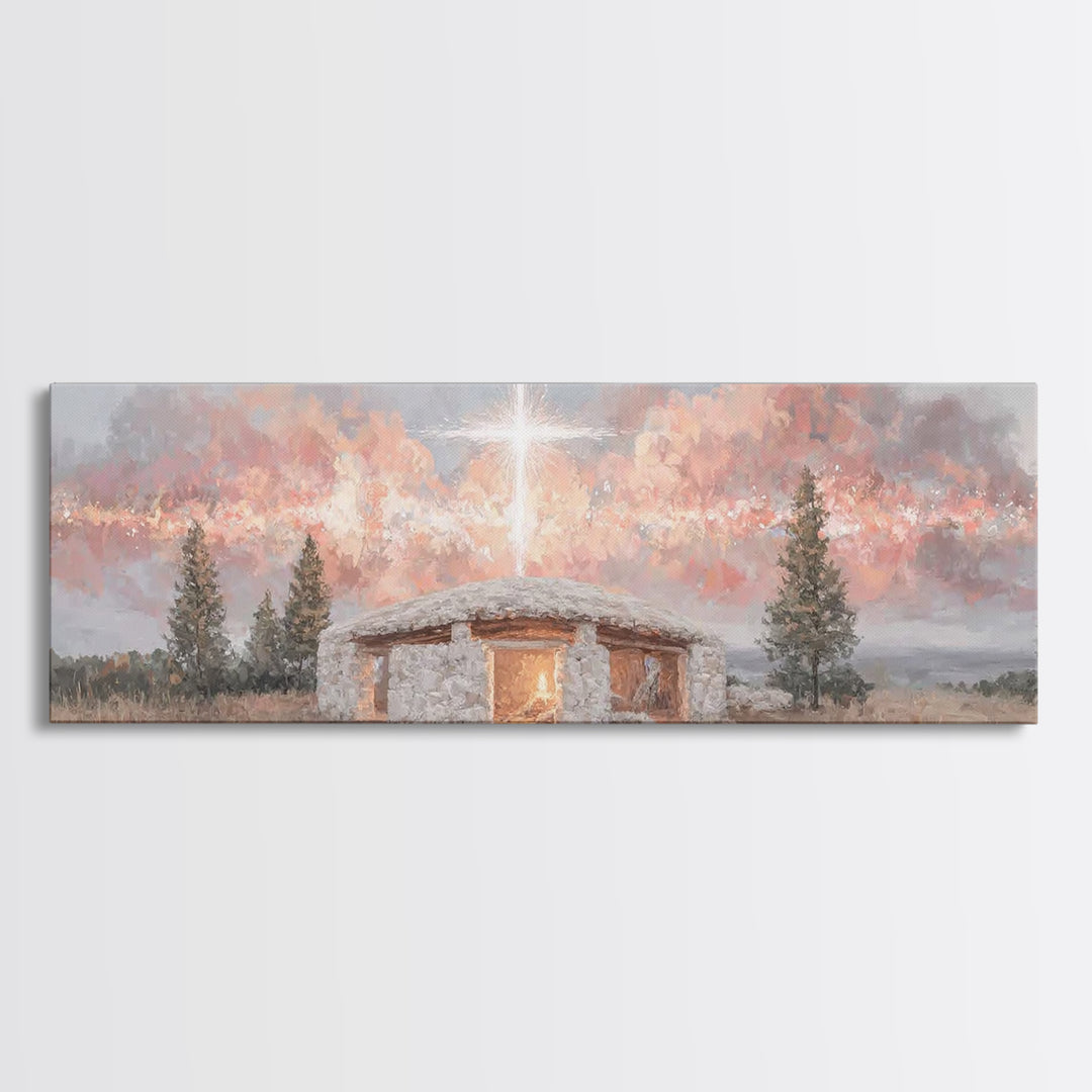 Radiant Promise – Framed Canvas Print – Panoramic Painting – Christian Art – Modern Christian Art – Christmas Art Framed – Jesus Painting