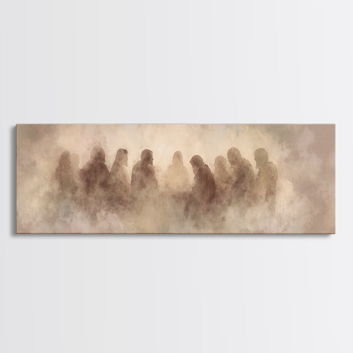 Clouds Of Fellowship – Framed Canvas Print – Christian Wall Art – Jesus Painting – Christian Art Canvas – Panoramic Art – Christian Christm