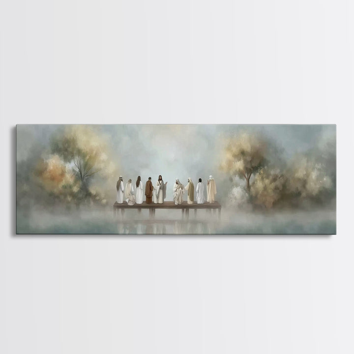 Dawn Of Promise, Framed Canvas Print, Christian Art Canvas, Jesus Painting, Christian Wall Art, Panoramic Wall Art, Modern Christian Art