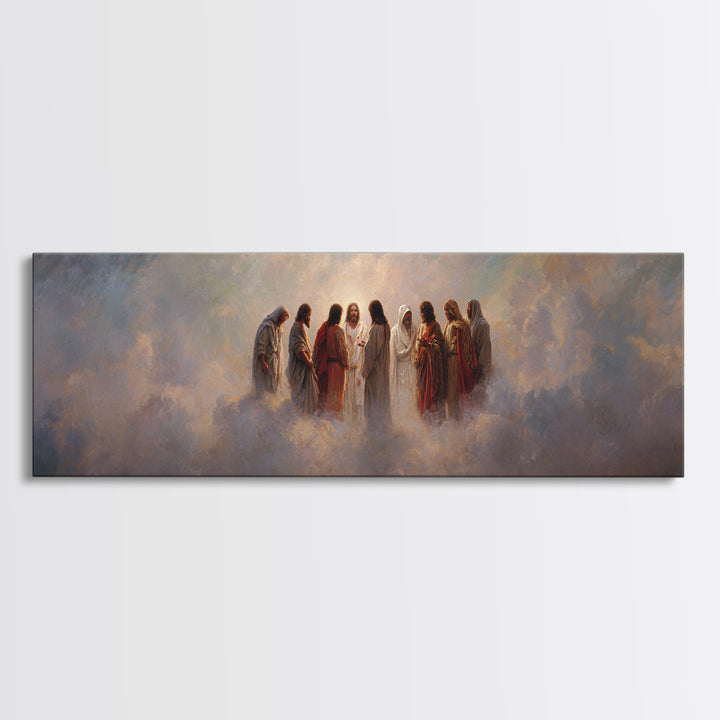 Circle Of Light – Framed Canvas Print – Christian Art Canvas – Christian Wall Art – Jesus Painting – Panoramic Print – Large Christian Pain