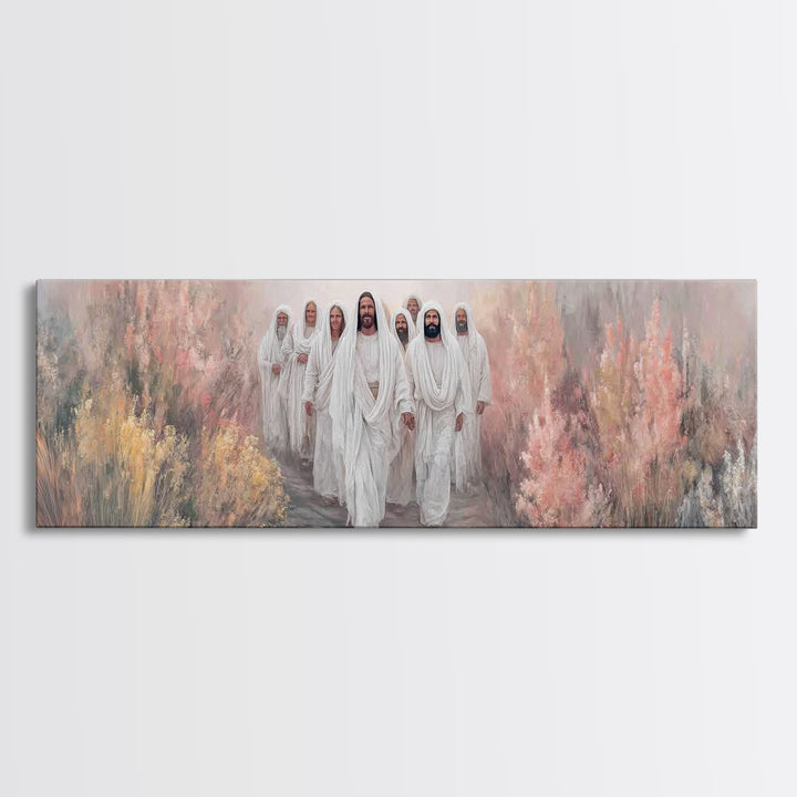Walking In Glory | Framed Canvas Print | Christian Art Canvas | Christian Wall Art | Jesus Painting | Panoramic Art | Modern Christian Art