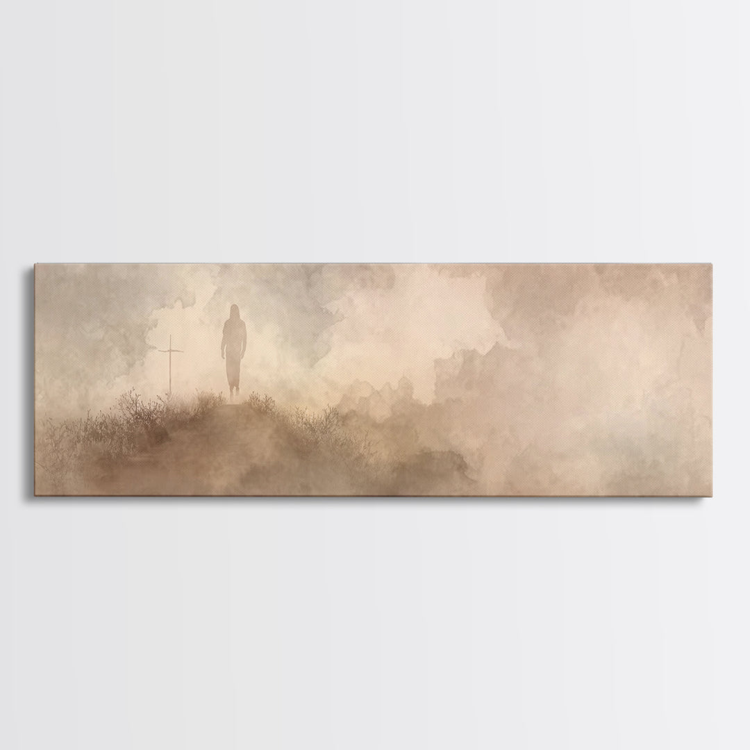 Journey Of Grace | Framed Canvas Print | Christian Art Canvas | Christian Wall Art | Jesus Painting | Panoramic Frame | Christian Gift Idea