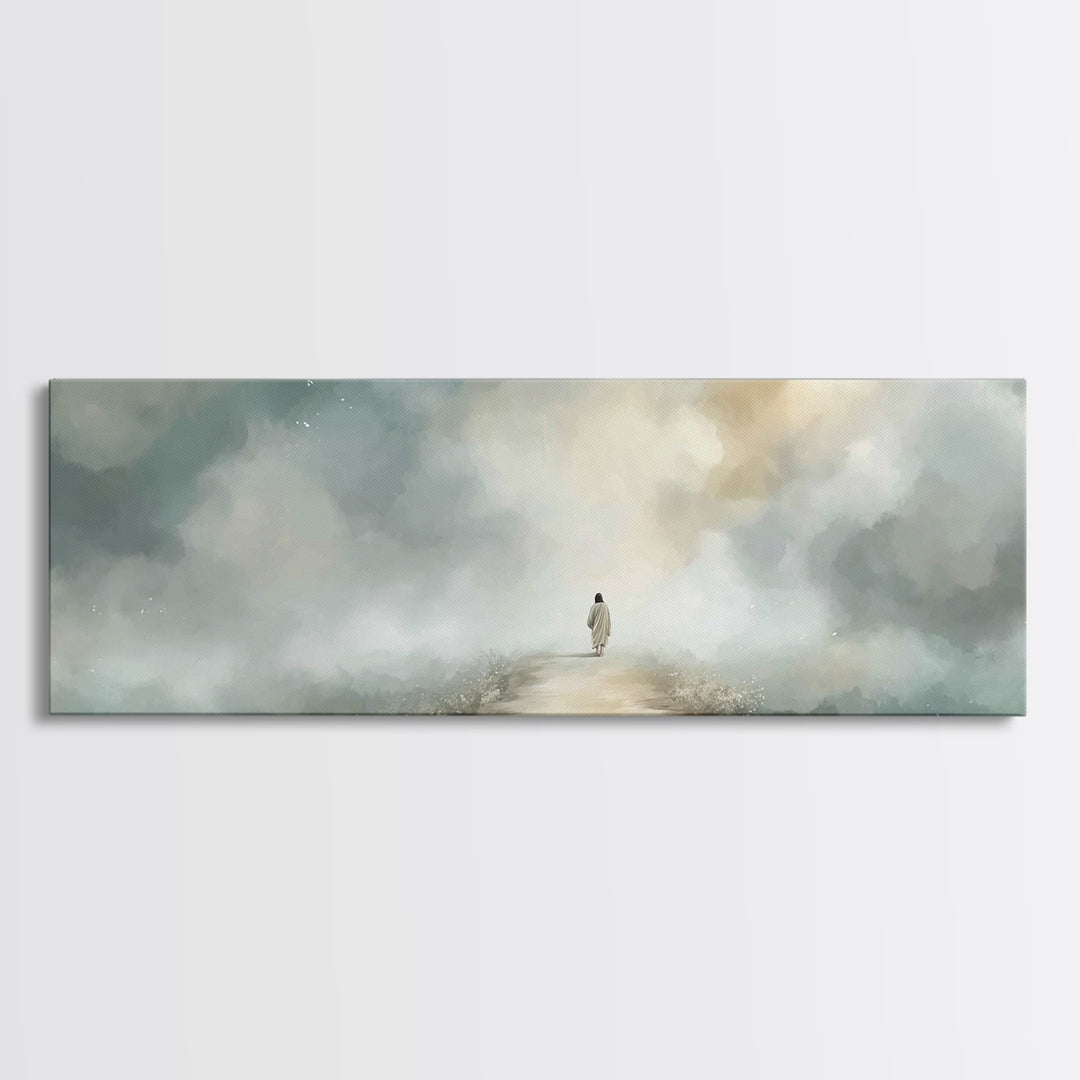 Pastoral Shepherd Calm | Framed Canvas Print | Christian Wall Art | Christian Art Canvas | Panoramic Art | Vintage Christian Art | Christma