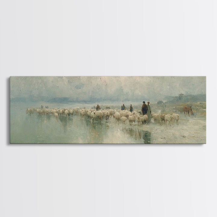 Desert Caravan Grace – Framed Canvas Print – Christian Wall Art – Panoramic Print – Christian Art Canvas – Christian Christmas Art – Jesus