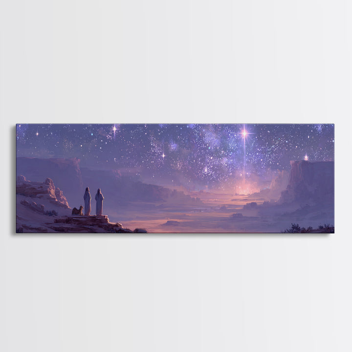 Sacred Cloud Path – Framed Canvas Print – Christian Wall Art – Christian Art Canvas – Panoramic Painting – Christian Christmas Art – Jesus