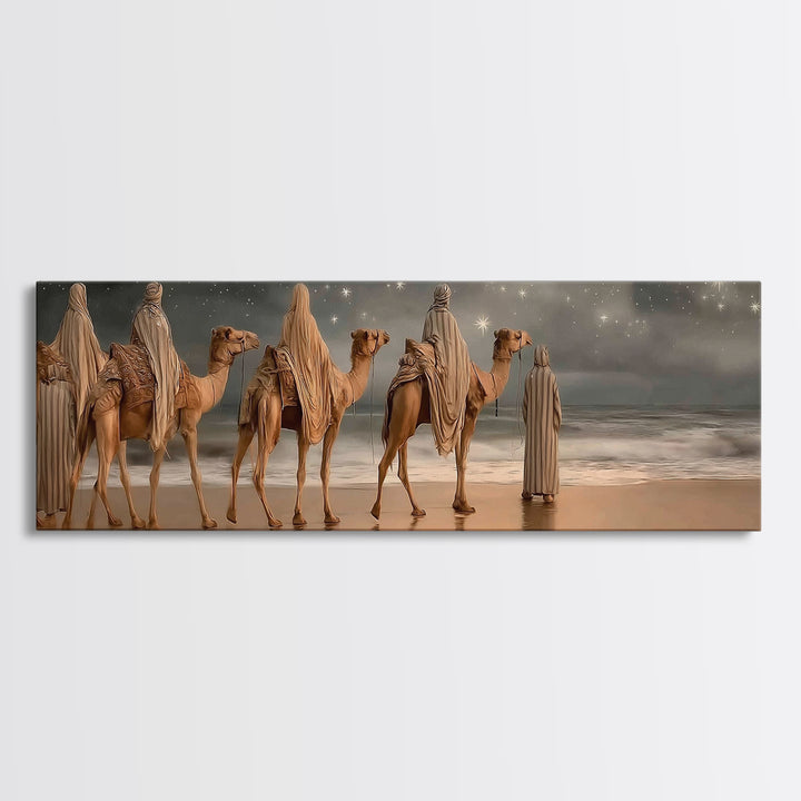Guiding Star Journey | Framed Canvas Print | Christian Wall Art | Panoramic Print | Christian Art Canvas | Christmas Art | Christian Painti
