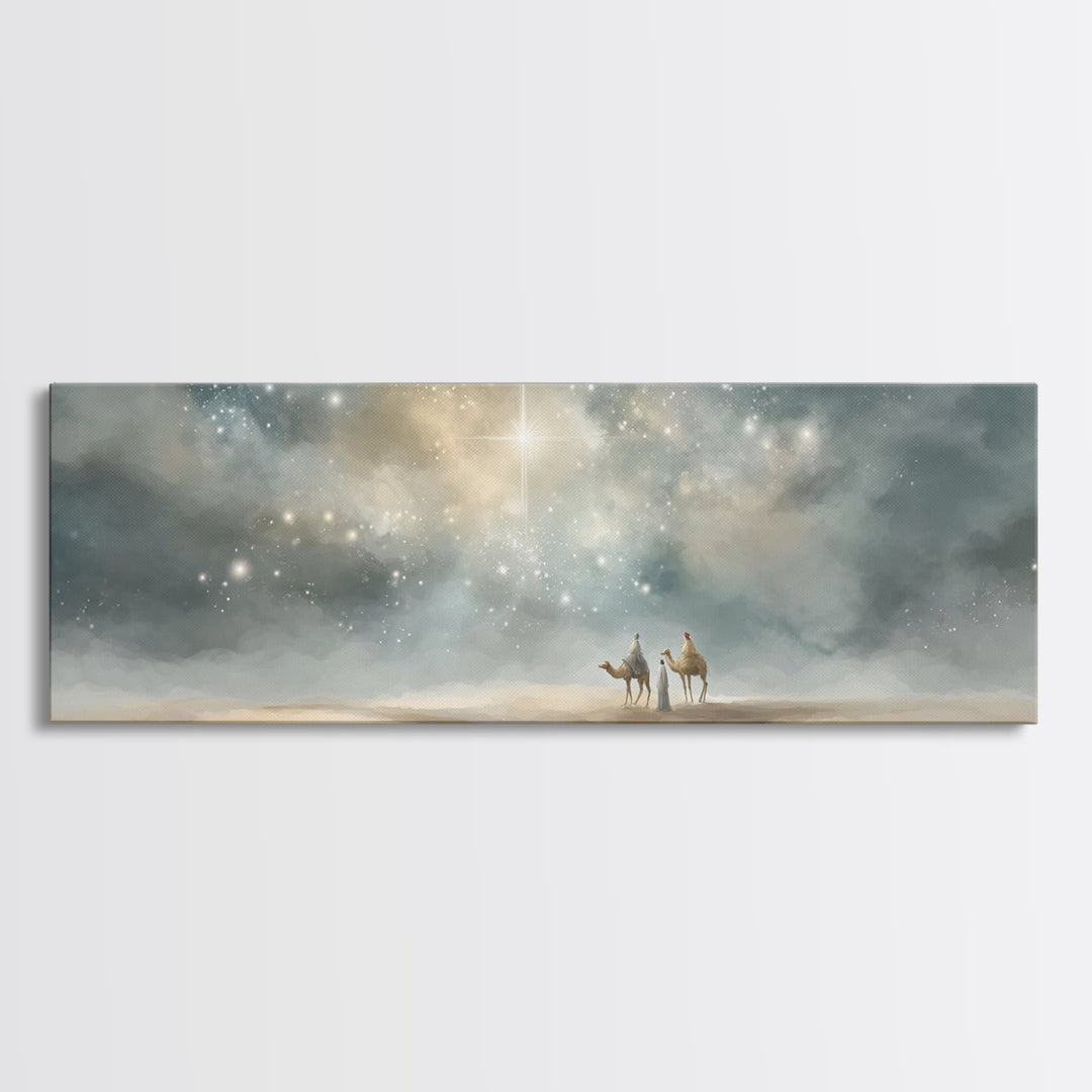 Heaven’s Bright Signal – Framed Canvas Print – Panoramic Art – Christian Wall Art – Christian Art Canvas – Jesus Christmas Art – Christian
