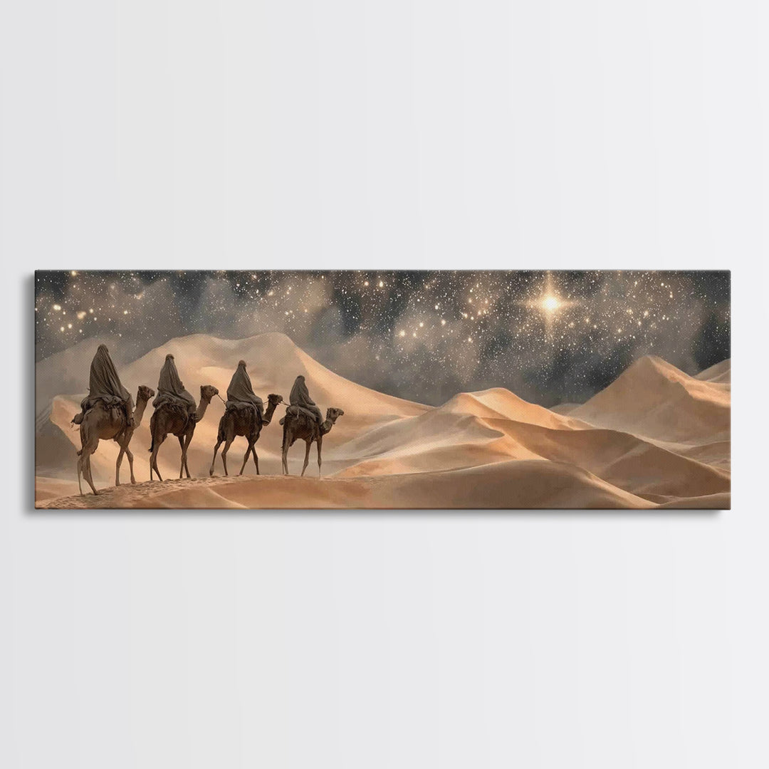 Silent Bethlehem Plains – Framed Canvas Print – Christian Wall Art – Panoramic Frame – Christian Art Canvas – Vintage Christian Art – Chris