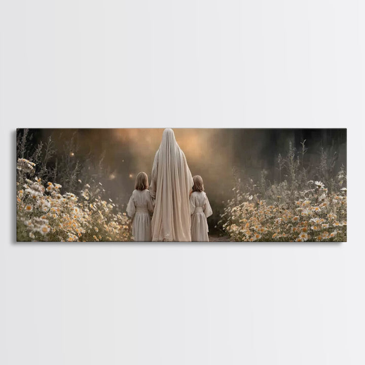 Garden of Peace | Framed Canvas Print | Panoramic Wall Art | Christian Art Canvas | Jesus Painting | Christian Decor | Christmas Art
