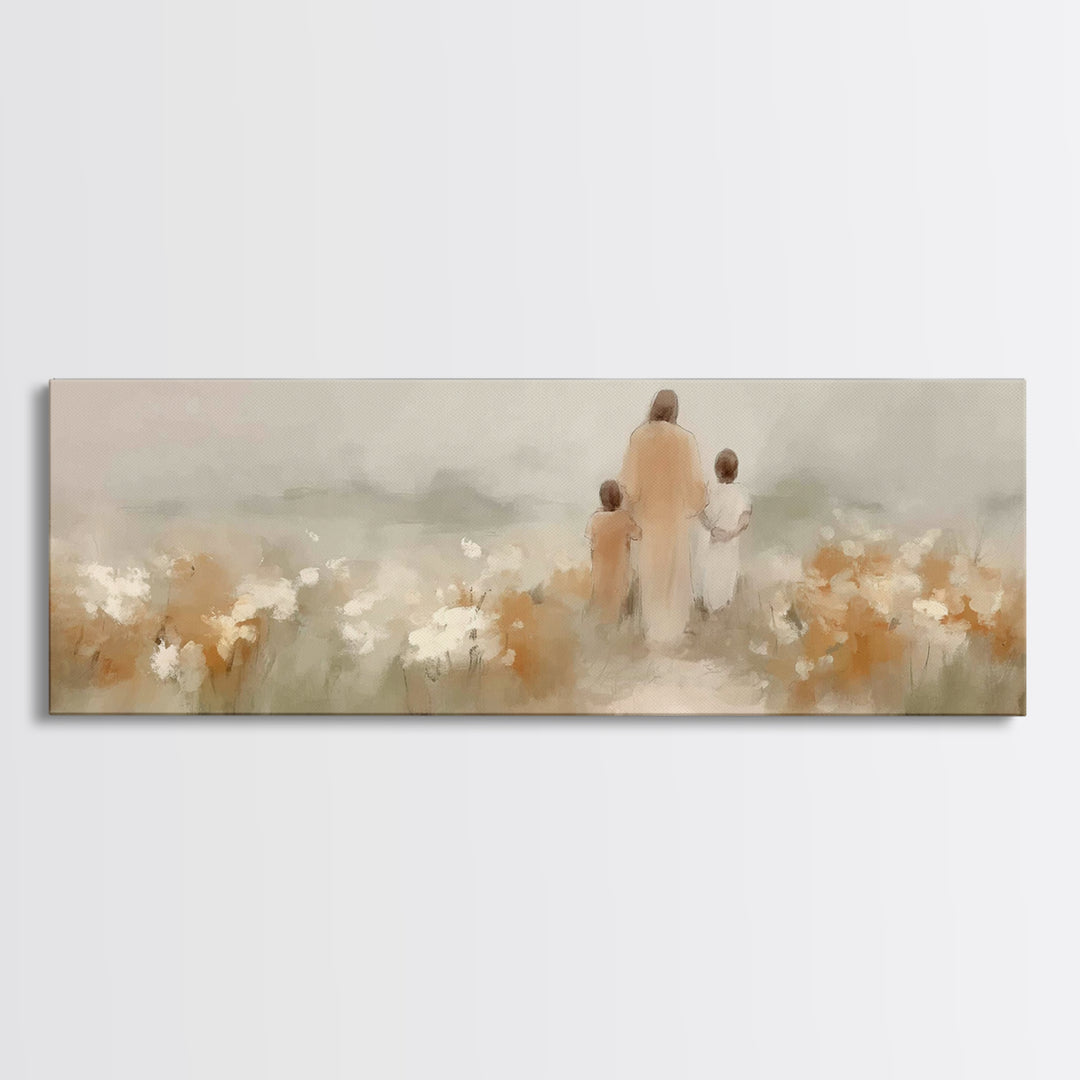 Fields of Mercy, Framed Canvas Print, Extra Wide Art, Christian Art, Jesus Painting Canvas, Christian Christmas Decor, Modern Christian Art