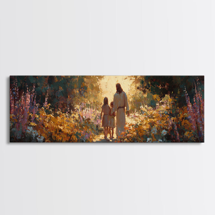 Everlasting Warmth – Framed Canvas Print – Panoramic Art – Christian Wall Art – Jesus Canvas Art – Christian Christmas Decor – Christian Ar
