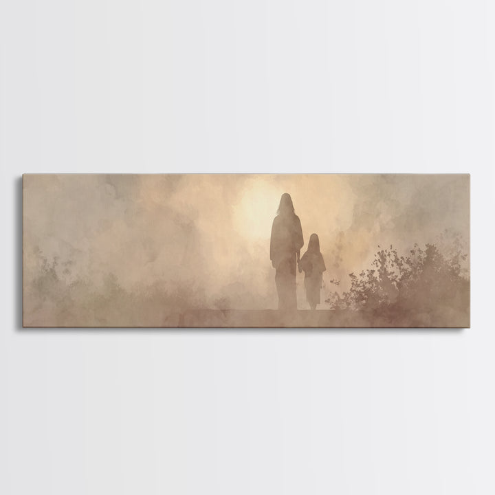 Guiding Light Peace, Framed Canvas Print, Panoramic Print, Christian Art Canvas, Jesus Painting, Christian Christmas Decor, Modern Christia