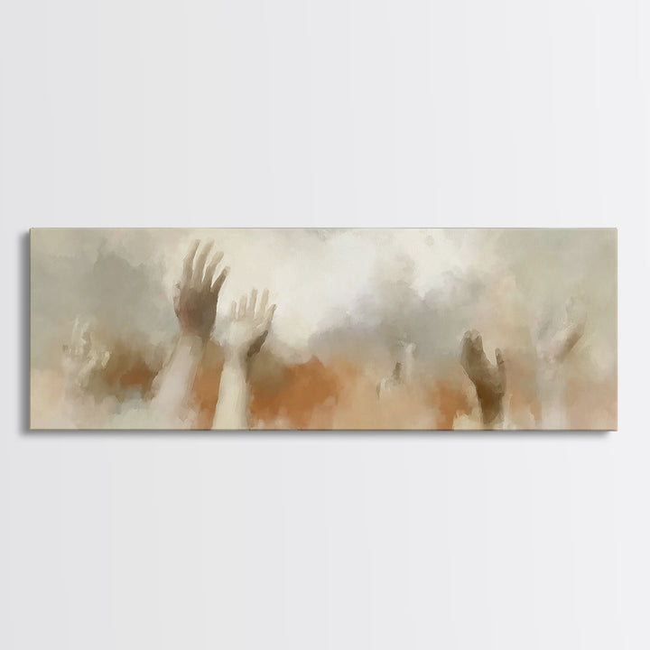 Rising Praise, Framed Canvas Print, Panoramic Art, Christian Wall Art, Christian Art Canvas, Christian Gift Ideas, Subtle Christian Art