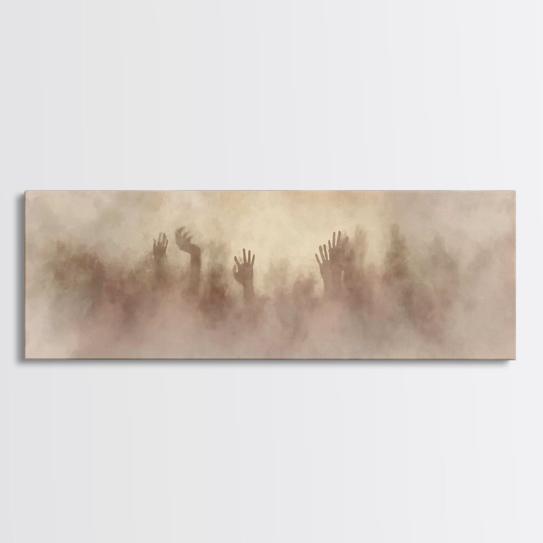 Rising In Faith | Framed Canvas Print | Christian Wall Art | Panoramic Painting | Christian Art Work | Jesus Painting | Christian Decor