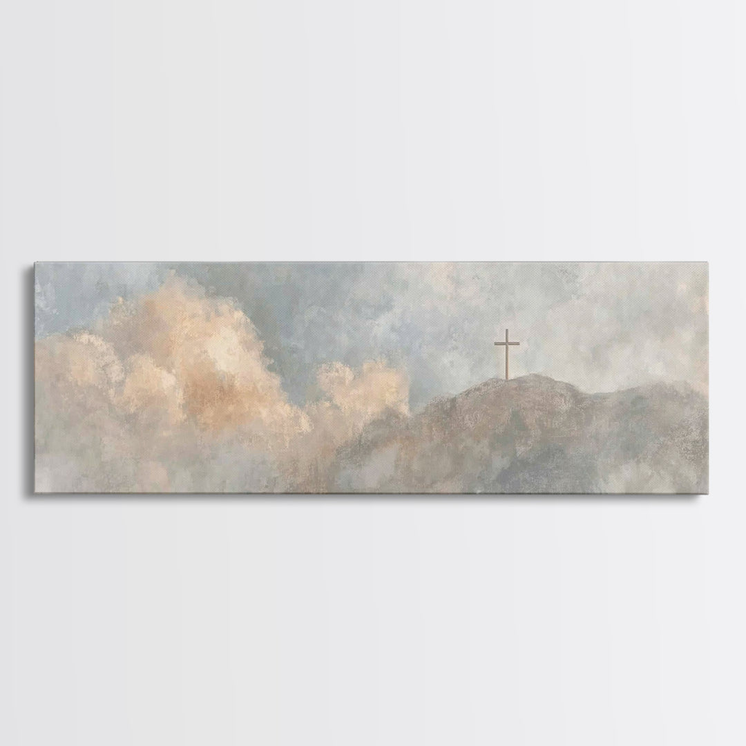 Triumphant Dawn - Framed Canvas Print - Christian Wall Art - Panoramic Art - Christian Art Canvas - Modern Christian Painting - Christian D