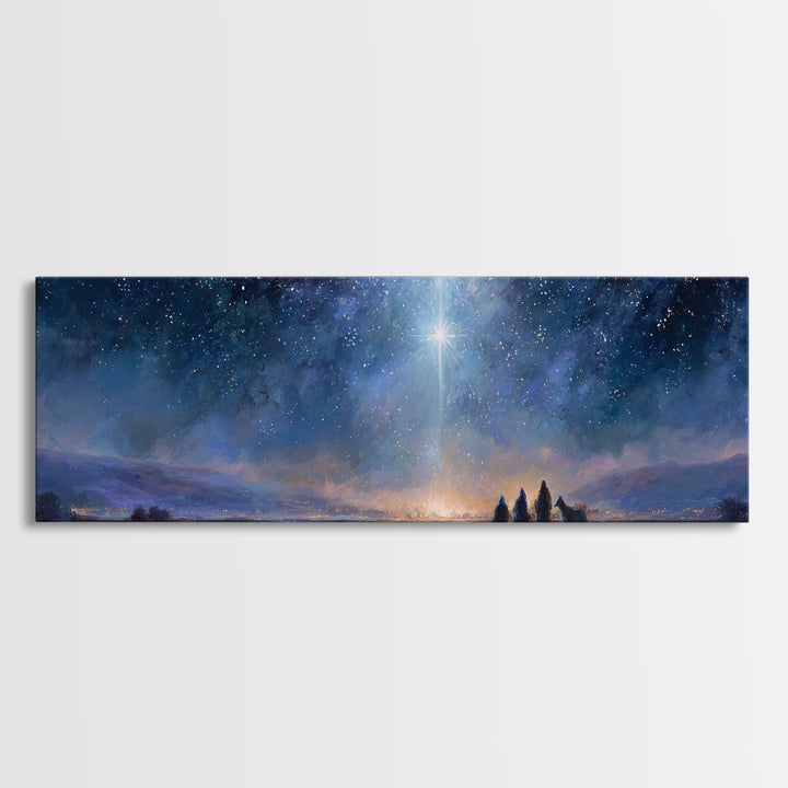 Star Of Messiah | Framed Canvas Print | Panoramic Wall Art | Christian Art Canvas | Christmas Art Prints | Christian Painting | Christian D