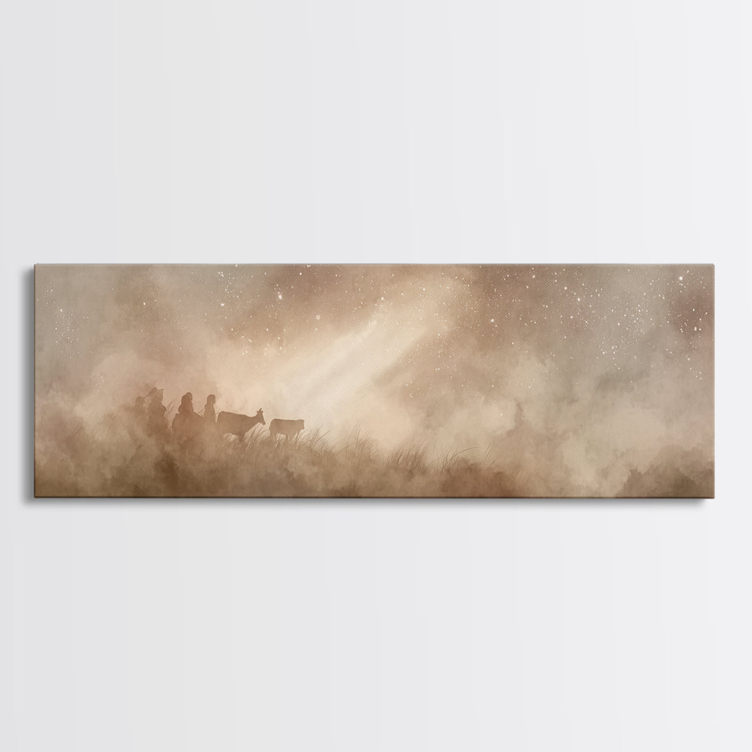 Guiding Light Path | Framed Canvas Print | Panoramic Art | Christian Art Canvas | Christmas Art | Christian Wall Art | Christian Christmas