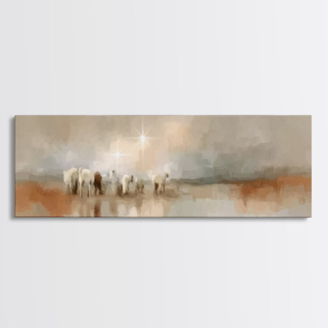 Journey Of Faith – Framed Canvas Print – Panoramic Painting – Christian Art Canvas – Christmas Wall Art – Christian Decor – Christian Gift