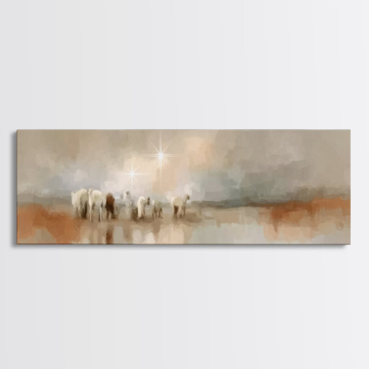 Journey Of Faith – Framed Canvas Print – Panoramic Painting – Christian Art Canvas – Christmas Wall Art – Christian Decor – Christian Gift