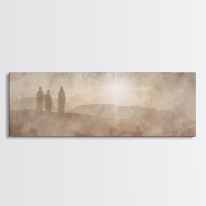 Desert Disciples – Framed Canvas Print – Panoramic Wall Art – Christian Art – Christian Art Canvas – Christian Painting – Unique Christian