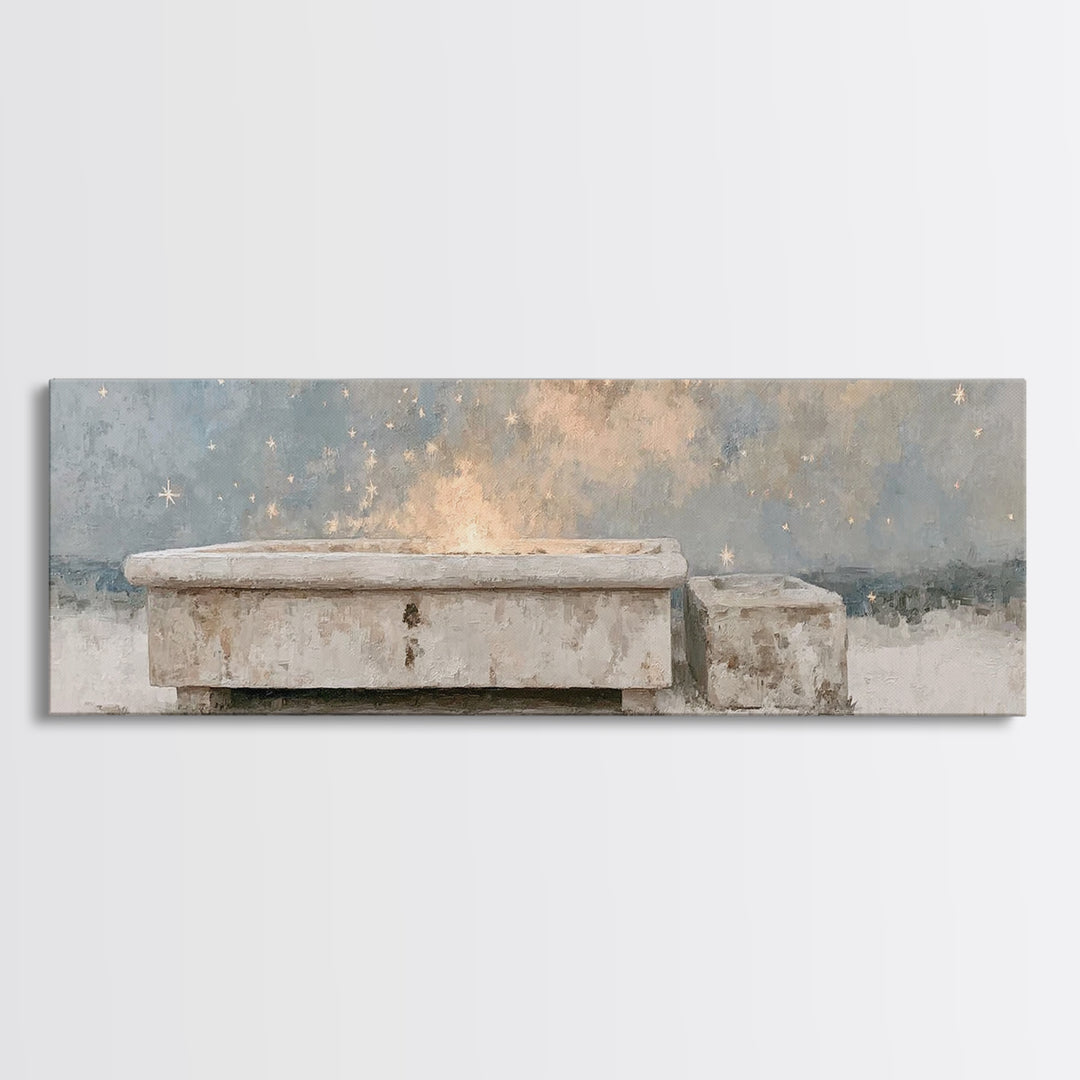 Blessings Of The Shore – Framed Canvas Print – Jesus Painting – Panoramic Art – Christian Wall Art – Christian Art Canvas