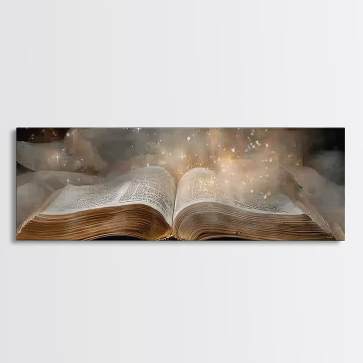 Light Of Wisdom, Framed Canvas Print, Christian Wall Art, Christian Art Canvas, Panoramic Art, Christian Painting, Christmas Art