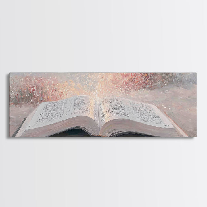Blossoms Of Faith – Framed Canvas Print – Christian Wall Art – Christian Art Canvas – Panoramic Wall Art – Christian Painting – Christmas A
