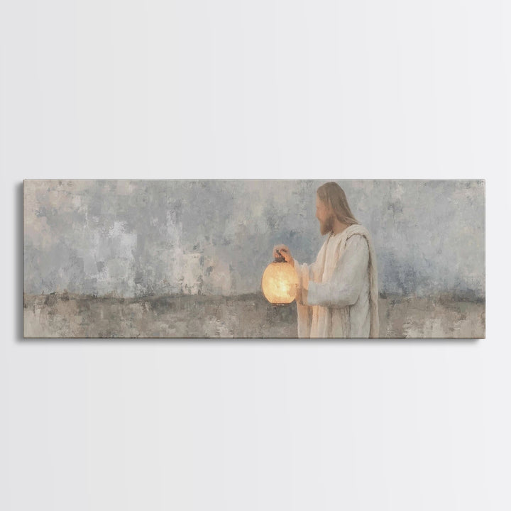 Radiant Night Walk – Framed Canvas Print – Christian Art Canvas – Panoramic Painting – Christian Wall Art – Christian Decor – Christmas Art