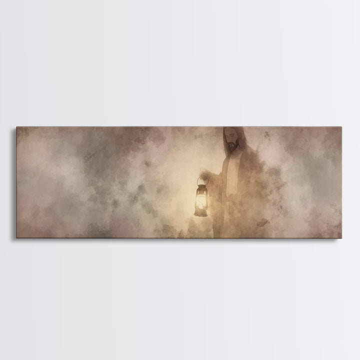 Guiding Night Hope | Framed Canvas Print | Panoramic Wall Art | Christian Art Canvas | Jesus Painting | Christian Decor | Christmas Art | C