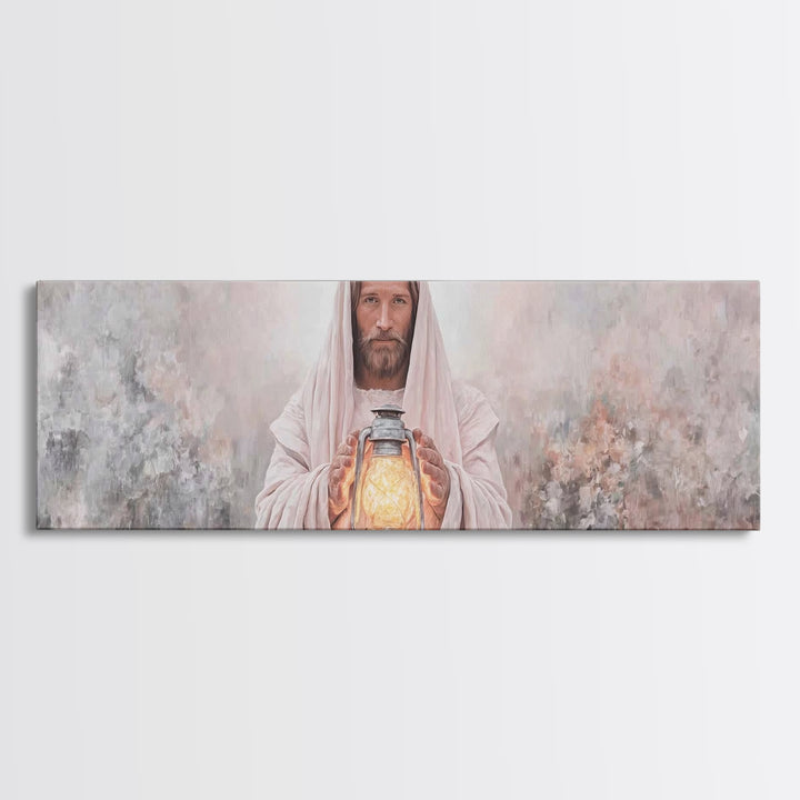 Radiant Mercy Glow, Framed Canvas Print, Panoramic Print, Christian Art Canvas, Christian Wall Art, Jesus Painting, Christian Decor, Christ
