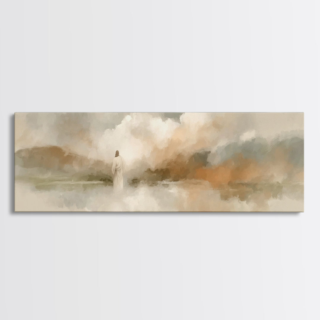 Light Of Peace | Framed Canvas Print | Panoramic Wall Art | Christian Art Canvas | Jesus Painting | Christian Christmas Art | Christian Dec
