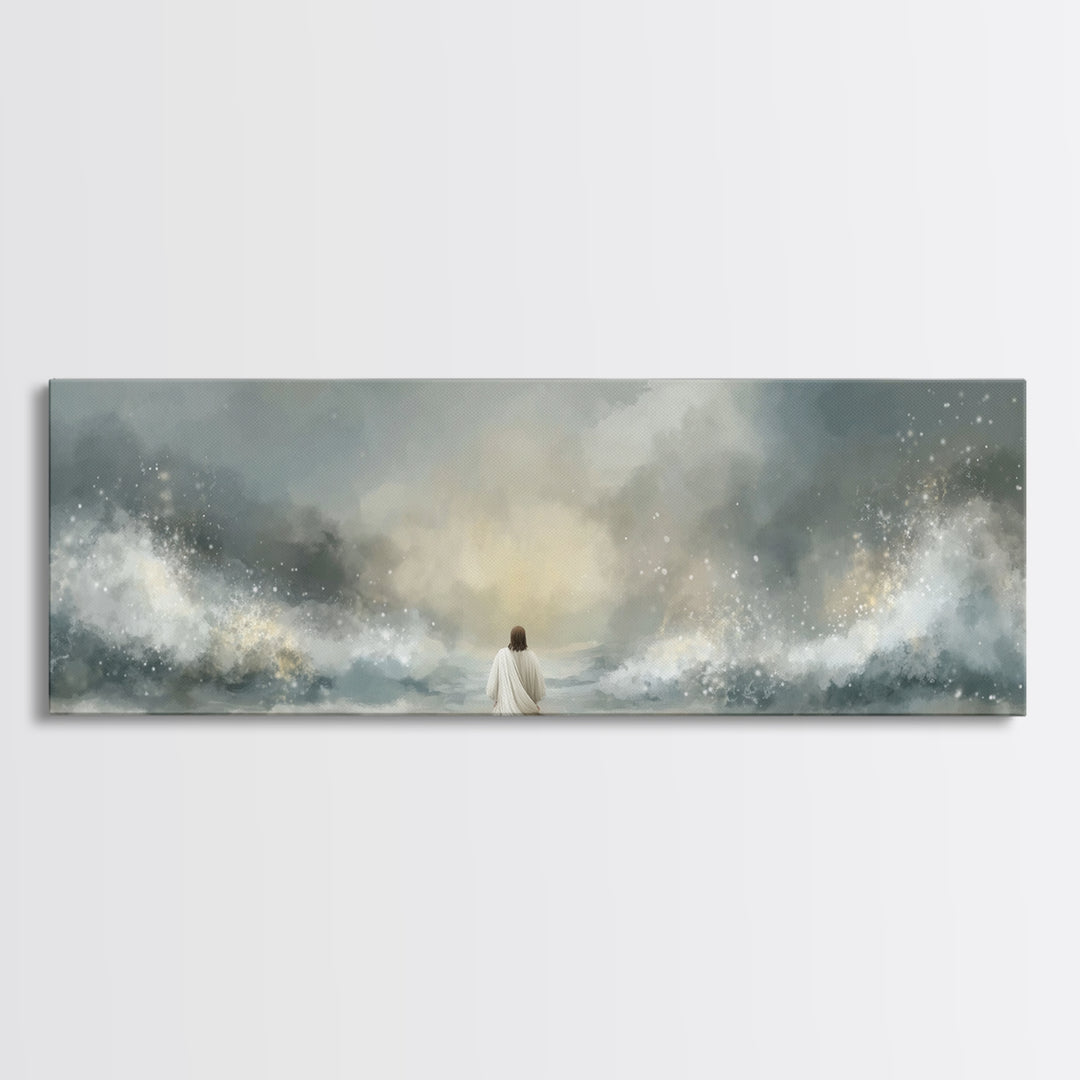 Dawn Of Glory | Framed Canvas Print | Panoramic Art | Christian Wall Art | Jesus Painting | Christian Art Print | Christian Christmas Art
