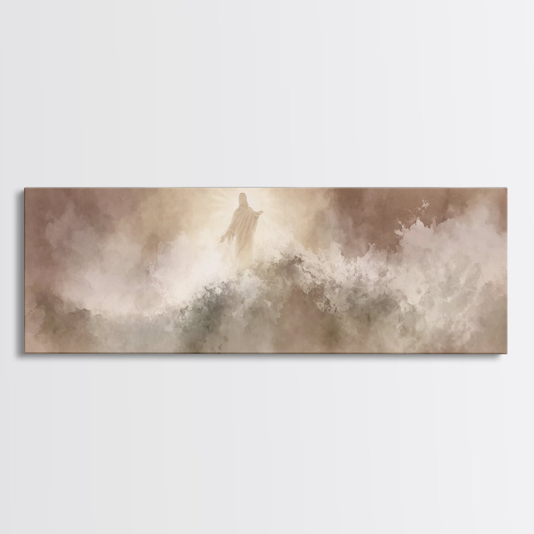 Radiant Horizon – Framed Canvas Print – Panoramic Wall Art – Christian Art – Jesus Painting – Modern Christian Art – Christian Decor