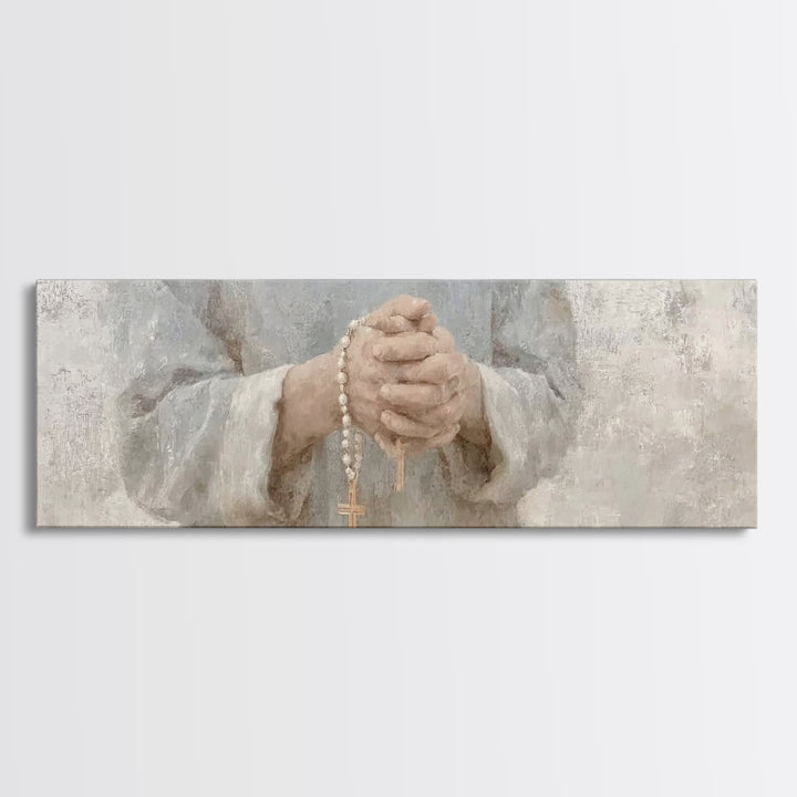 Gentle Spirit Light – Framed Canvas Print – Christian Wall Art – Christian Art – Panoramic Frame – Christian Painting – Christmas Art