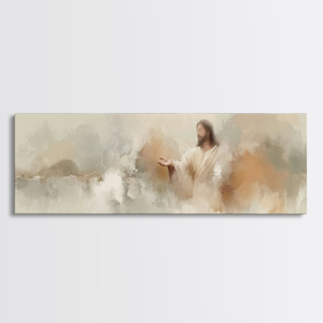 Sacred Invitation – Framed Canvas Print – Panoramic Print – Christian Art – Jesus Painting – Christian Wall Art – Unique Christian Art