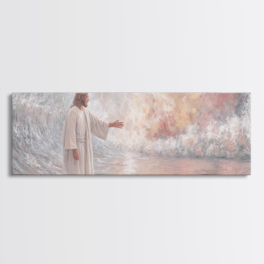 Light Of Hope – Framed Canvas Print – Panoramic Painting – Christian Art Canvas – Christian Wall Art – Jesus Painting – Subtle Christian Ar
