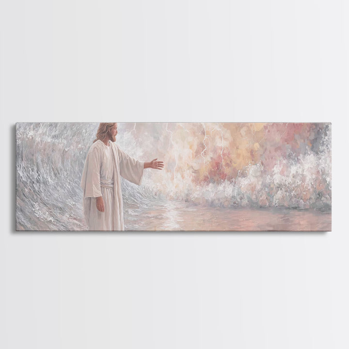 Light Of Hope – Framed Canvas Print – Panoramic Painting – Christian Art Canvas – Christian Wall Art – Jesus Painting – Subtle Christian Ar