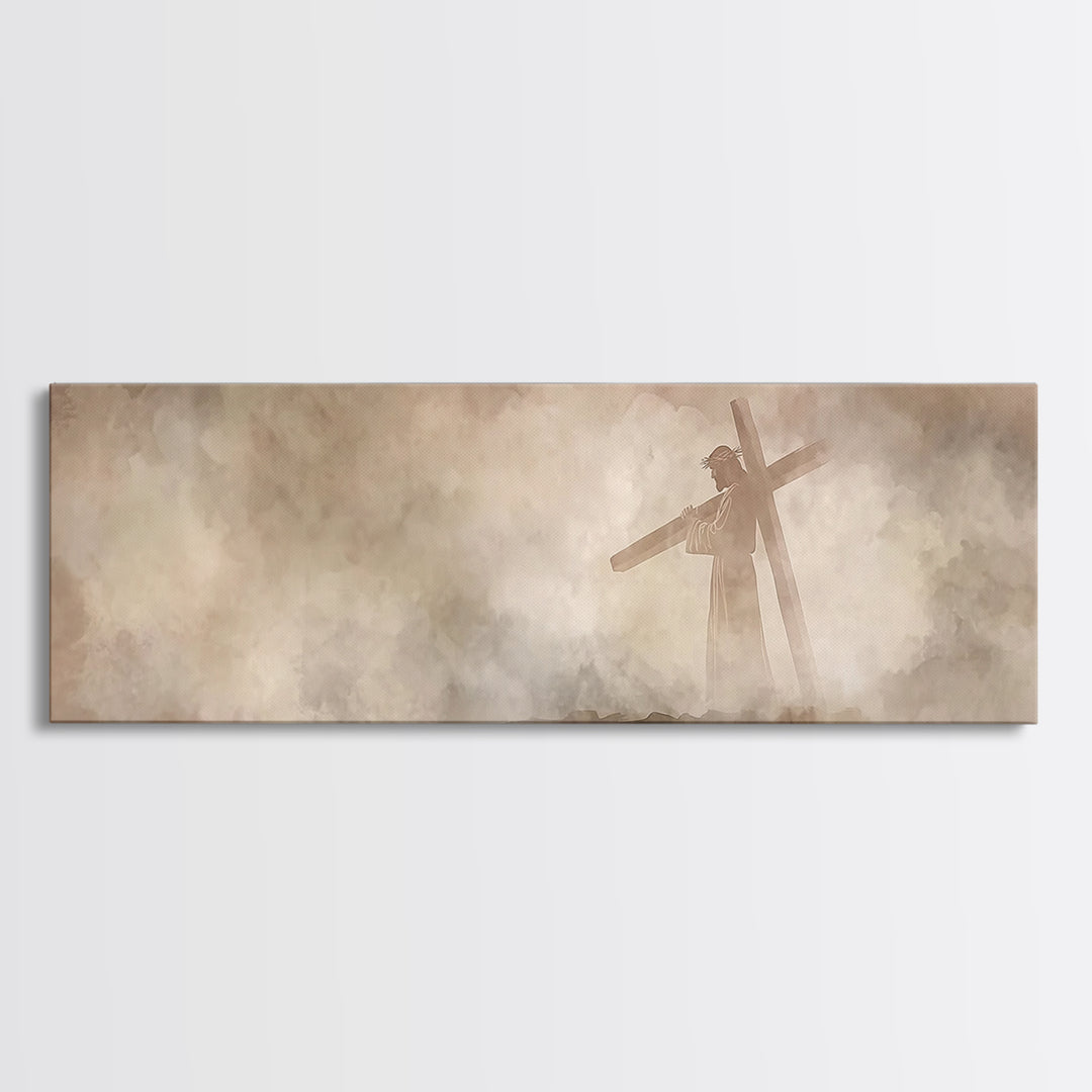 Path Of Mercy – Framed Canvas Print – Panoramic Print – Christian Art – Jesus Painting – Modern Christian Art – Christian Wall Art
