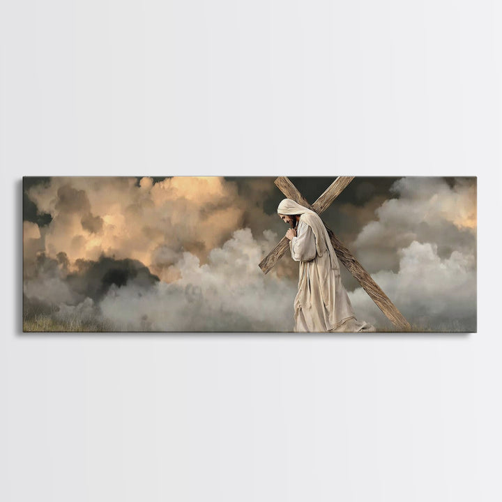 Path Of Mercy – Framed Canvas Print – Christian Wall Art – Jesus Painting – Panoramic Art – Christian Art Canvas – Christian Decor