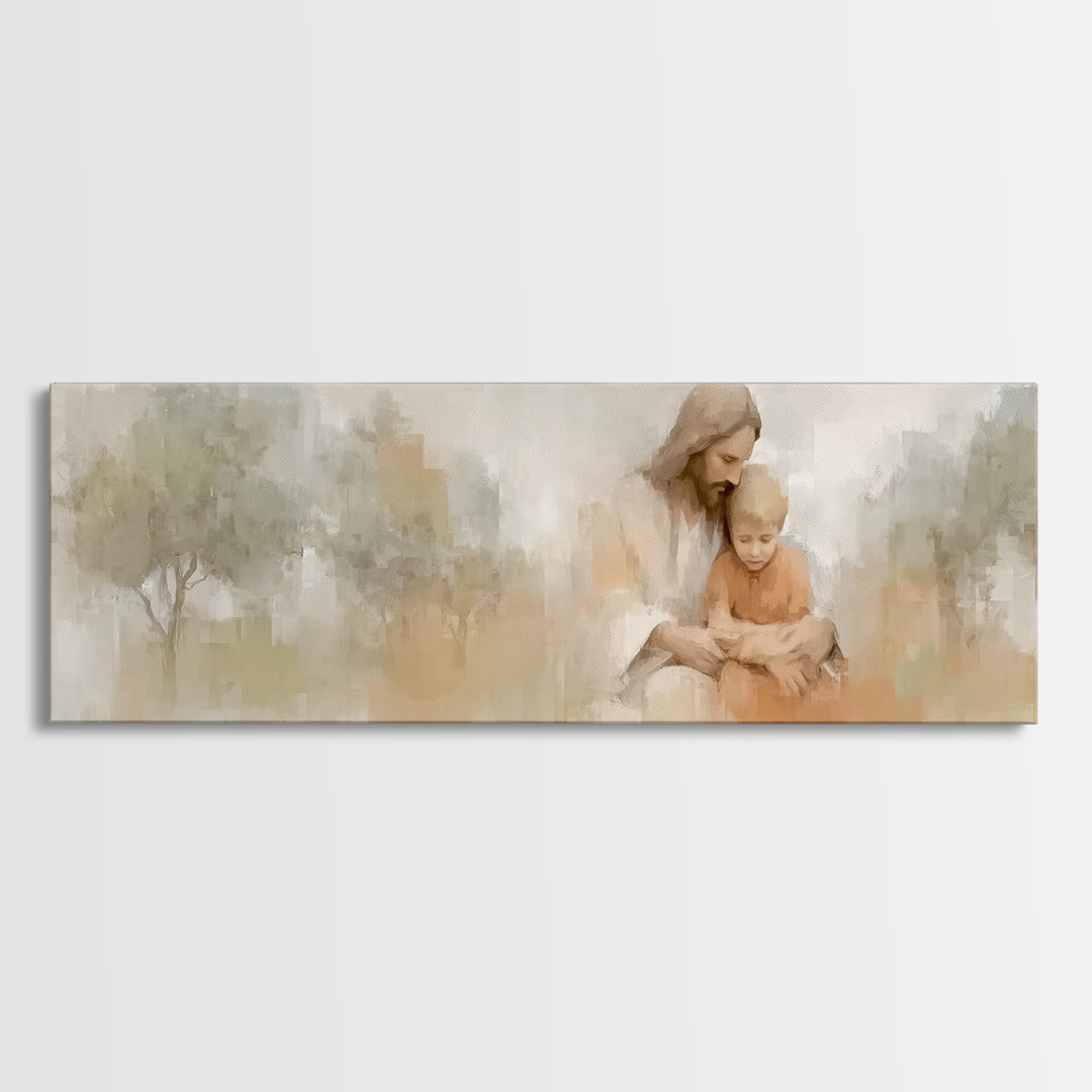 Gentle Teaching – Framed Canvas Print – Christian Wall Art – Christian Art Canvas – Panoramic Print – Jesus Painting – Christian Decor