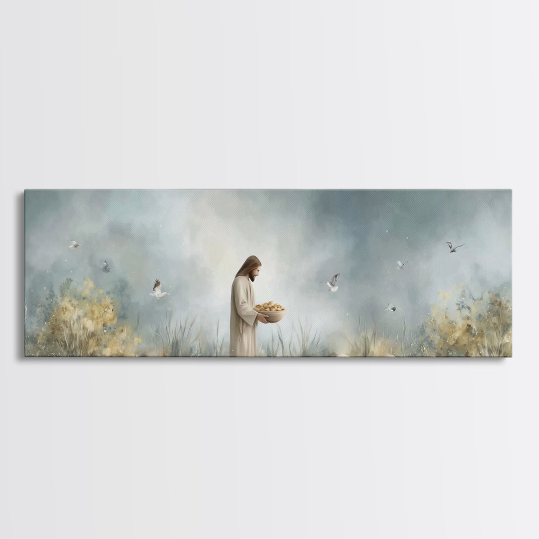 Gift Of Abundance – Framed Canvas Print – Christian Art Canvas – Panoramic Frame – Christian Wall Art – Jesus Painting – Christian Art