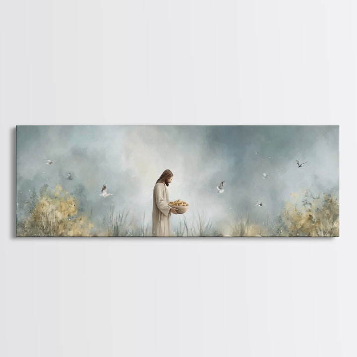 Gift Of Abundance – Framed Canvas Print – Christian Art Canvas – Panoramic Frame – Christian Wall Art – Jesus Painting – Christian Art