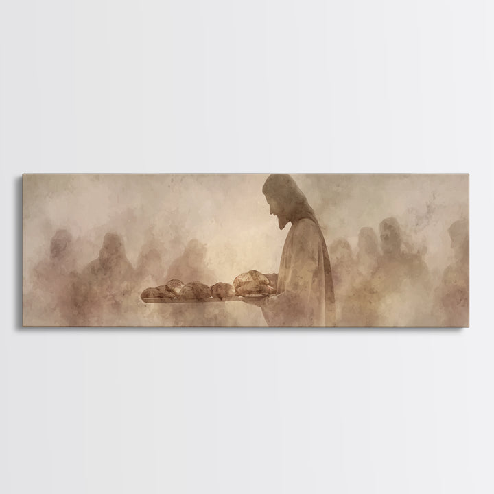 Sacred Offering | Framed Canvas Print | Christian Art Canvas | Panoramic Art | Jesus Painting | Christian Wall Art | Christian Gift